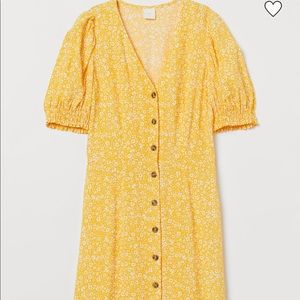 Puff Sleeve Yellow Floral Dress H&M NEVER USED